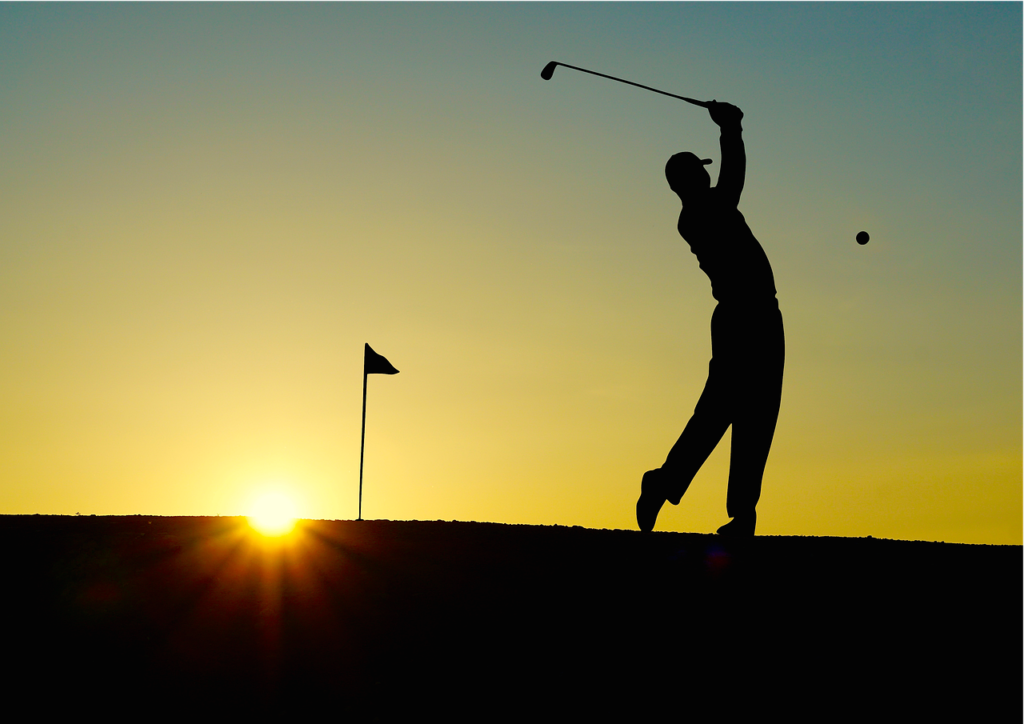 golf, golfed, sunset, sports, nature, golfer, golf clubs, single hole flag, outdoor, man, human, fitness, active, elegant, golf, golf, golf, golf, golf